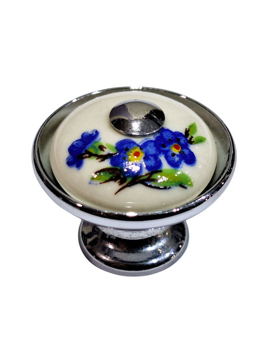 Porzellan Italienischer Möbelknopf Gem 9095-ino1 Chrom Glänzend Porzellan