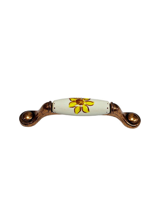 Porcelain Italian Furniture Handle Premiere 1473-14a1 Copper Size 9.6cm Porcelain