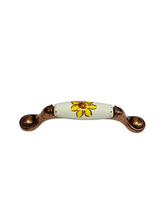 Porcelain Italian Furniture Handle Premiere 1473-14a1 Copper Size 9.6cm Porcelain