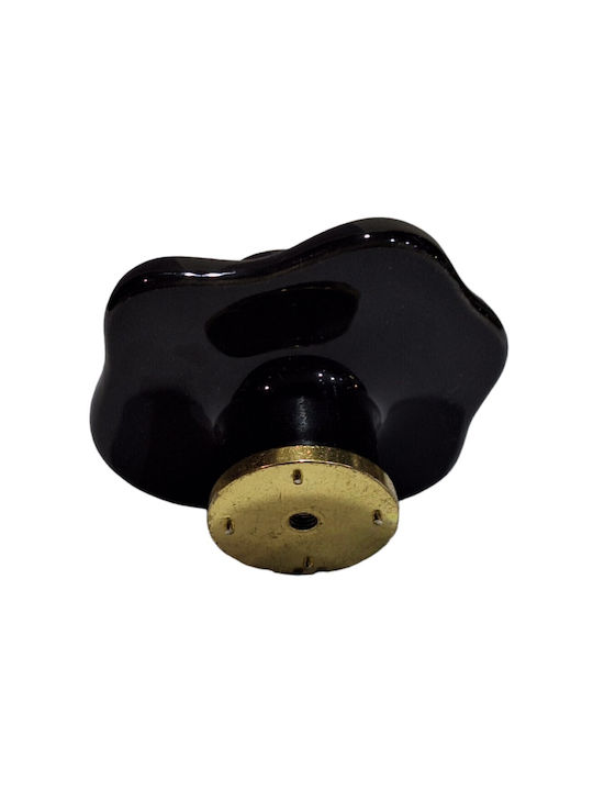 Porcelain Italian Furniture Knob Premiere 1332-oro1 Ø64 Glossy Gold Porcelain