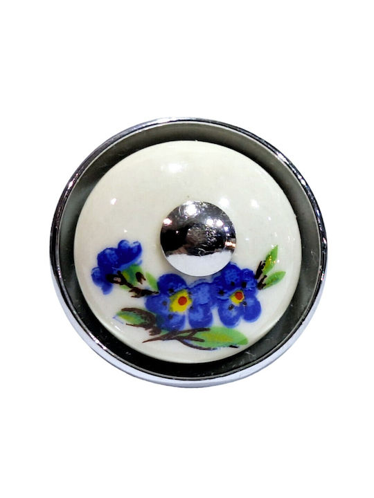 Porzellan Italienischer Möbelknopf Gem 9095-ino1 Chrom Glänzend Porzellan