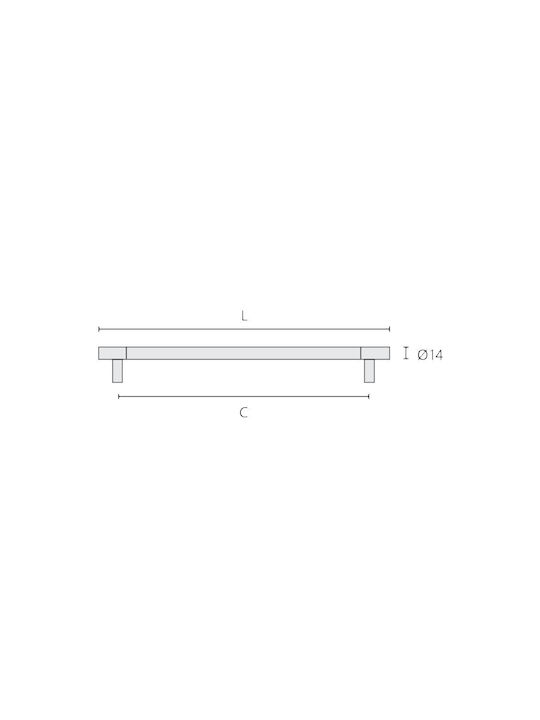 Zogometal 28 Brass Furniture Handle Matte Finish 320 Mm