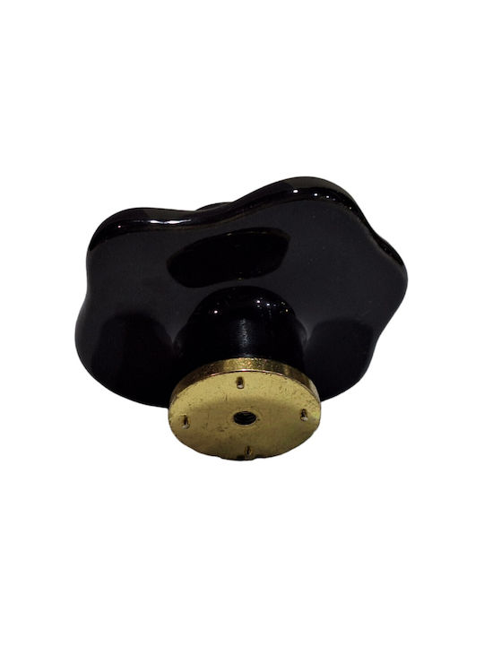 Porcelain Italian Furniture Knob Premiere 1332-oro1 Ø64 Glossy Gold Porcelain
