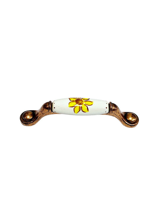 Porcelain Italian Furniture Handle Premiere 1473-14a1 Copper Size 9.6cm Porcelain