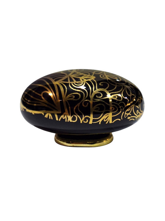Porcelain Italian Furniture Knob Premiere 1282-oro1 Gold Glossy Porcelain
