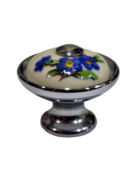 Porzellan Italienischer Möbelknopf Gem 9095-ino1 Chrom Glänzend Porzellan