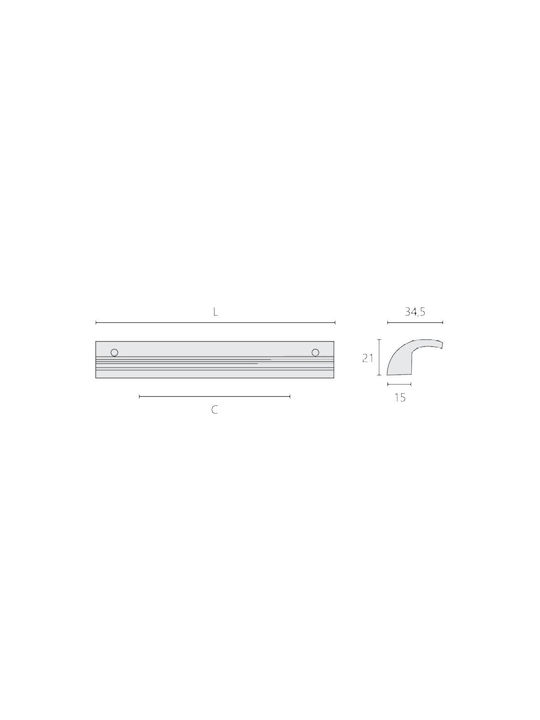 Λαβή Επίπλου Zogometal 65 Μαύρη Ματ 128 Mm