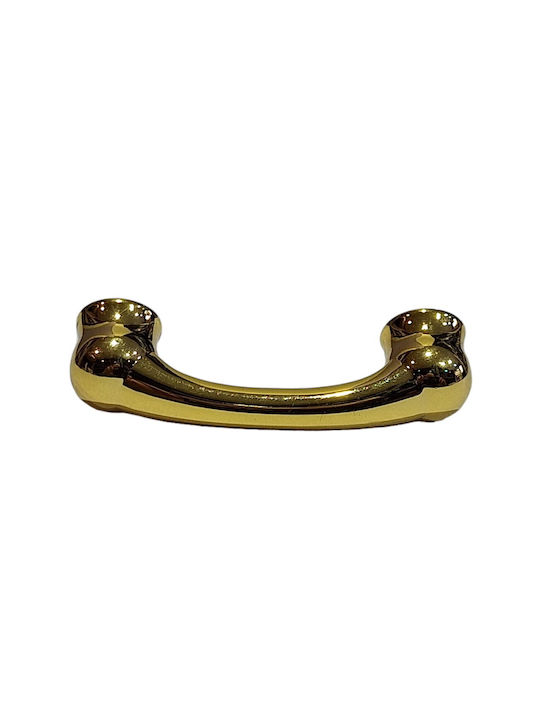 Italian Furniture Handle Mandelli 9012-oro Gold Glossy Size 6.4cm
