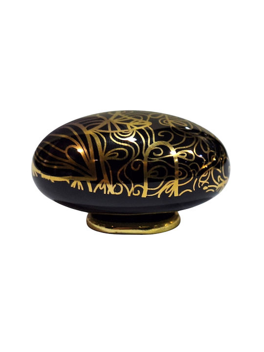 Porcelain Italian Furniture Knob Premiere 1282-oro1 Gold Glossy Porcelain