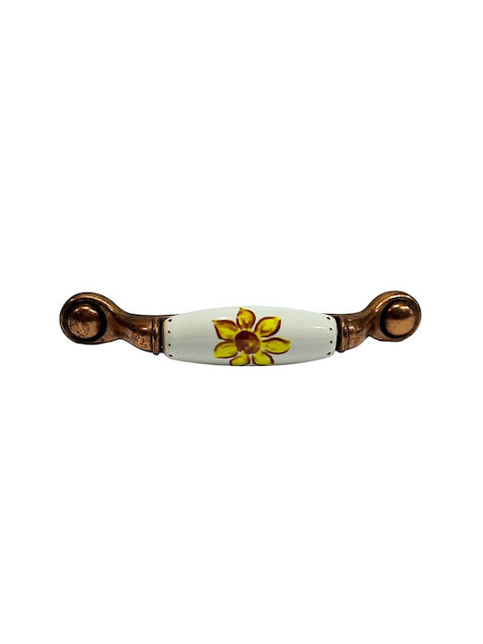 Porcelain Italian Furniture Handle Premiere 1473-14a1 Copper Size 9.6cm Porcelain