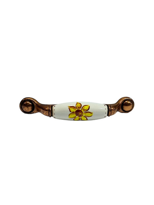 Porcelain Italian Furniture Handle Premiere 1473-14a1 Copper Size 9.6cm Porcelain