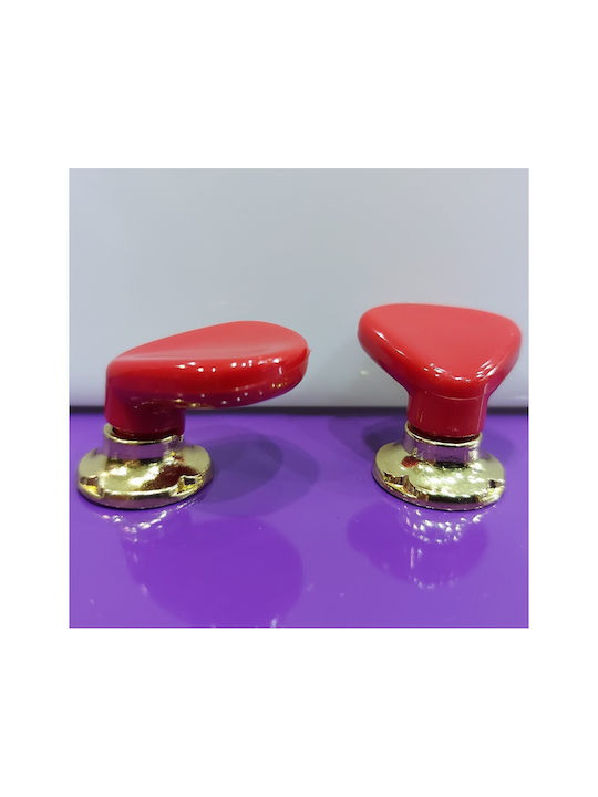 Italian Furniture Knob Acm 11422-000-ino1 Gold-Red Diameter 30