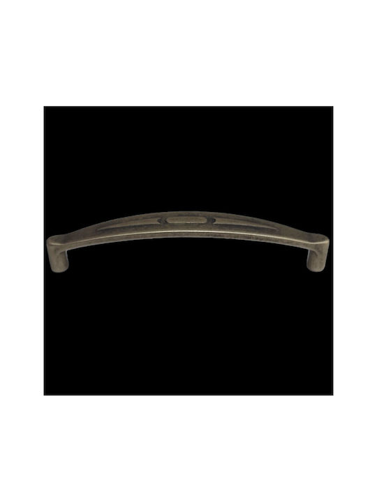 Italian Furniture Handle Eureka 9412-128-arg1 Aged Silver Size 12.8cm