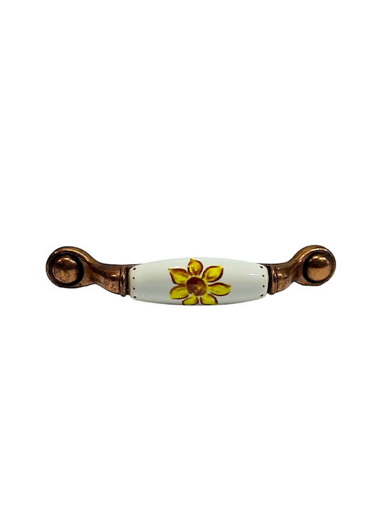 Porcelain Italian Furniture Handle Premiere 1473-14a1 Copper Size 9.6cm Porcelain