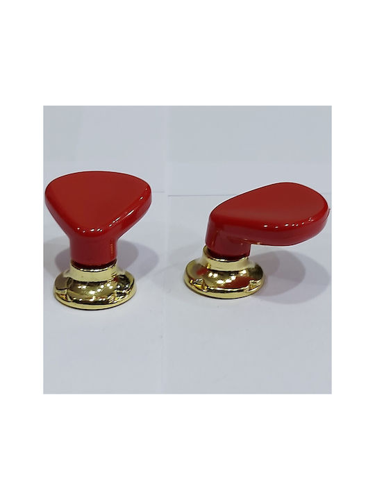 Italian Furniture Knob Acm 11422-000-ino1 Gold-Red Diameter 30