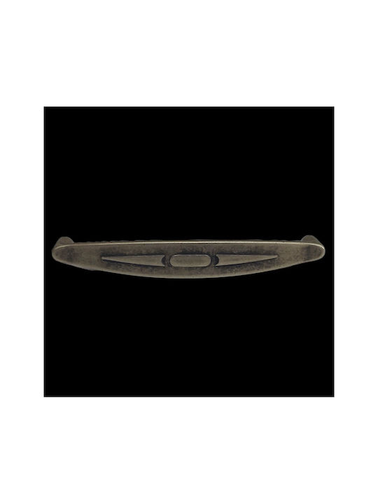 Italian Furniture Handle Eureka 9412-128-arg1 Aged Silver Size 12.8cm