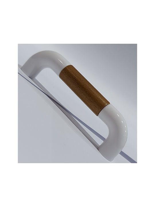 Italian Furniture Handle Eureka 11686-064-lef1 White Wooden Size 6.4cm