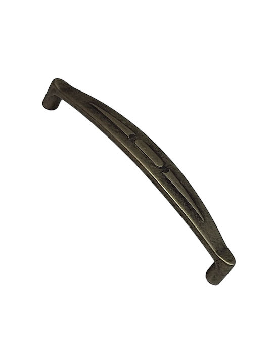 Italian Furniture Handle Eureka 9412-128-arg1 Aged Silver Size 12.8cm