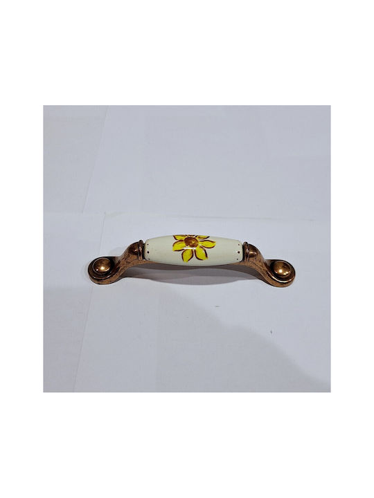 Porcelain Italian Furniture Handle Premiere 1473-14a1 Copper Size 9.6cm Porcelain