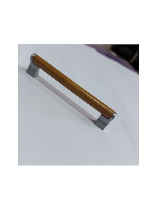 Wooden Italian Furniture Handle Eureka 11678-128-10c Size 12.8cm Zamak Wood