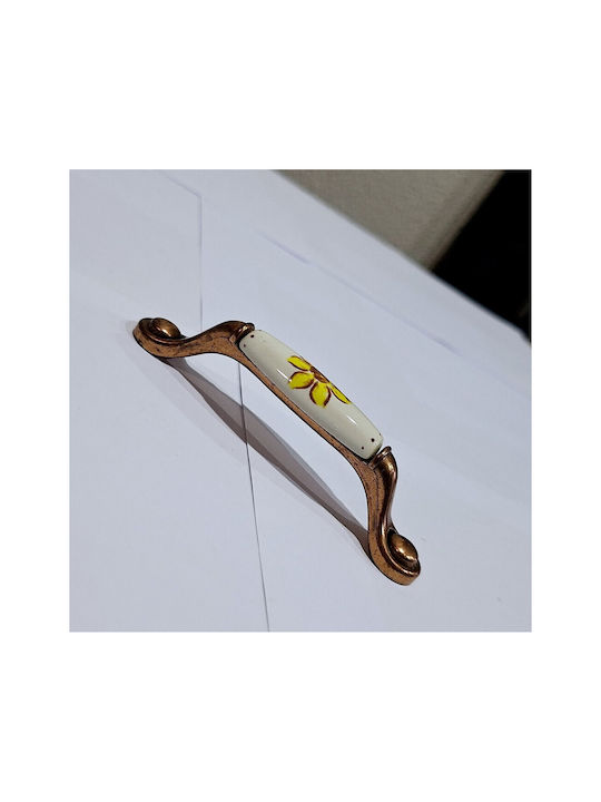 Porcelain Italian Furniture Handle Premiere 1473-14a1 Copper Size 9.6cm Porcelain