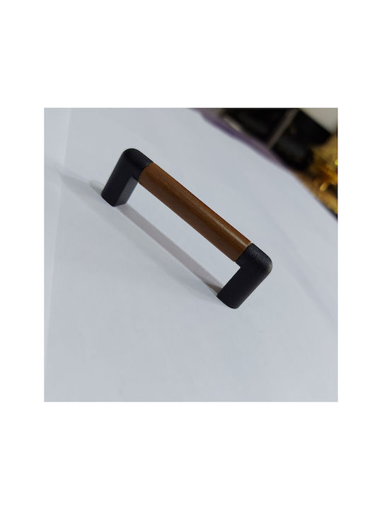 Italian Furniture Handle Eureka 11679-064-lef1 Black Matt Wood Size 6.4cm