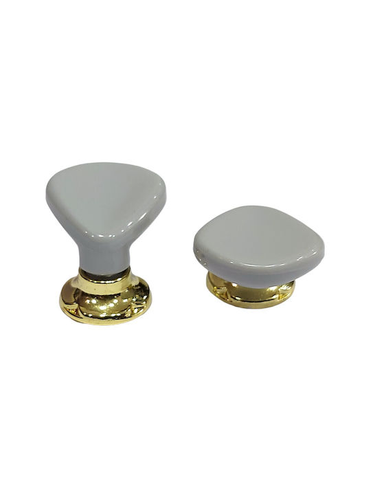 Italienischer Möbelknopf Acm 11424-000-ino1 Gold-Grau Durchmesser 30