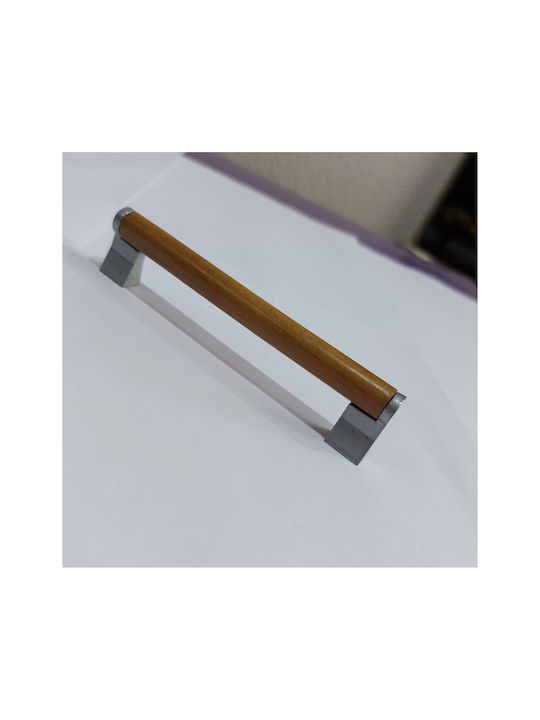 Wooden Italian Furniture Handle Eureka 11678-128-10c Size 12.8cm Zamak Wood
