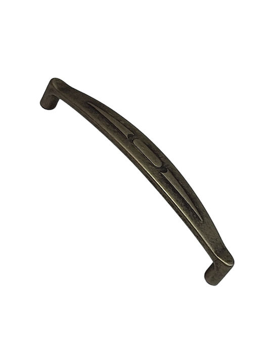 Italian Furniture Handle Eureka 9412-128-arg1 Aged Silver Size 12.8cm