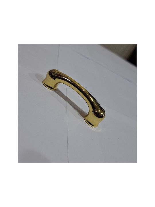 Italian Furniture Handle Mandelli 9012-oro Gold Glossy Size 6.4cm