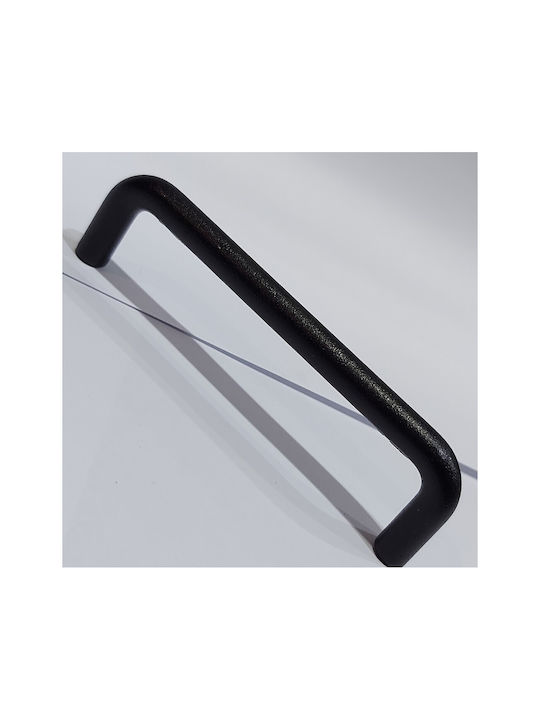 Italian Furniture Handle Eureka 11692-096-ino Black Matte Size 9.6cm