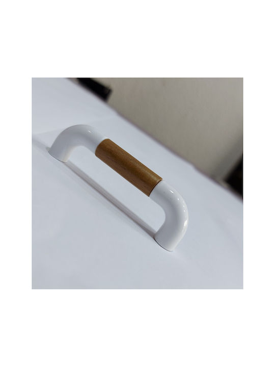 Italian Furniture Handle Eureka 11686-064-lef1 White Wooden Size 6.4cm