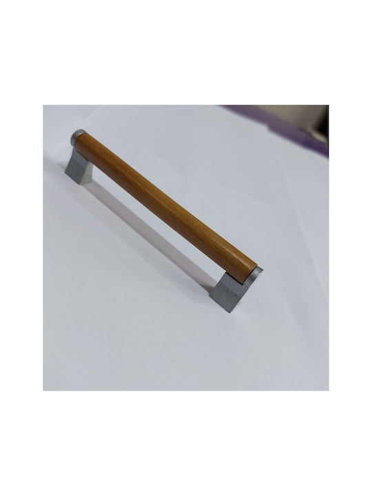 Wooden Italian Furniture Handle Eureka 11678-128-10c Size 12.8cm Zamak Wood