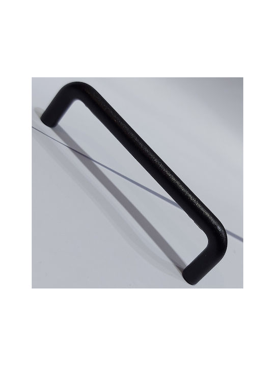 Italian Furniture Handle Eureka 11692-096-ino Black Matte Size 9.6cm