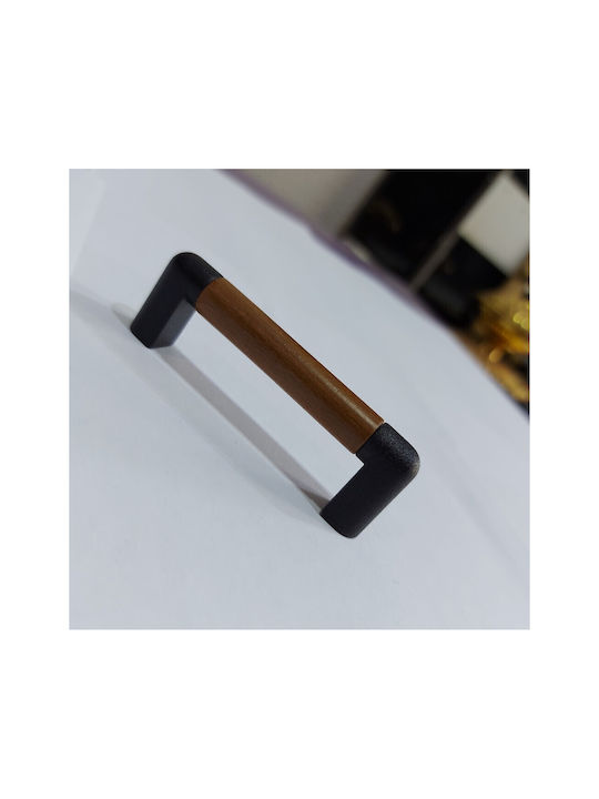 Italian Furniture Handle Eureka 11679-064-lef1 Black Matt Wood Size 6.4cm