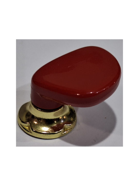 Italian Furniture Knob Acm 11422-000-ino1 Gold-Red Diameter 30