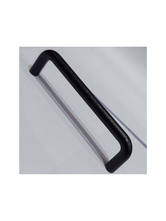 Italian Furniture Handle Eureka 11692-096-ino Black Matte Size 9.6cm
