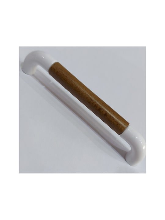 Italian Furniture Handle Eureka 11685-096-lef1 White Wooden Size 9.6cm