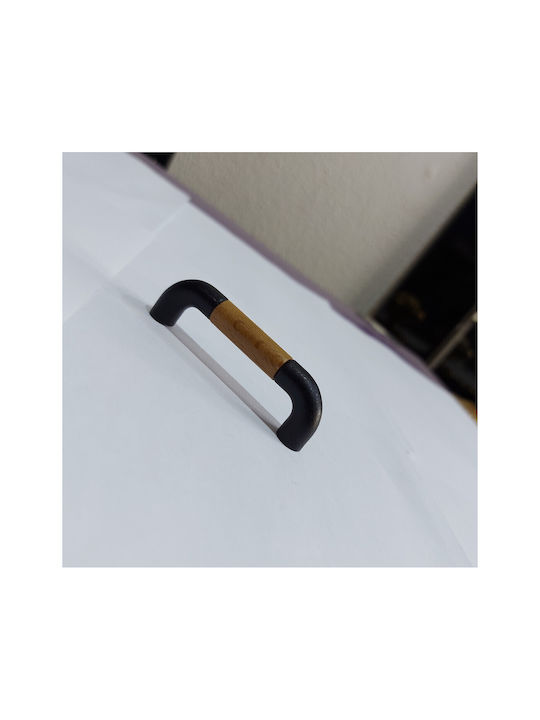 Italian Furniture Handle Eureka 11687-064-lef1 Black Matte Wood Size 6.4cm
