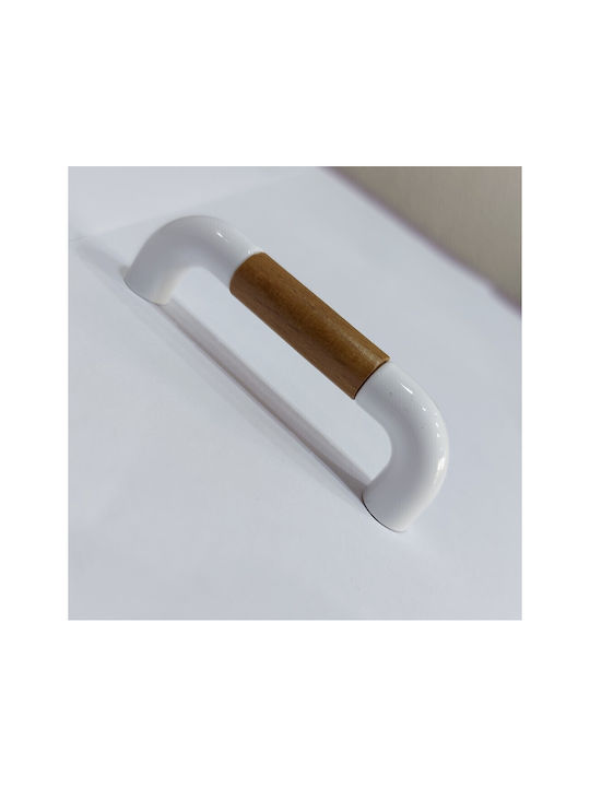 Italian Furniture Handle Eureka 11686-064-lef1 White Wooden Size 6.4cm