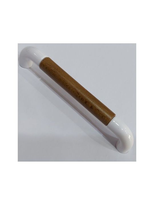 Italian Furniture Handle Eureka 11685-096-lef1 White Wooden Size 9.6cm