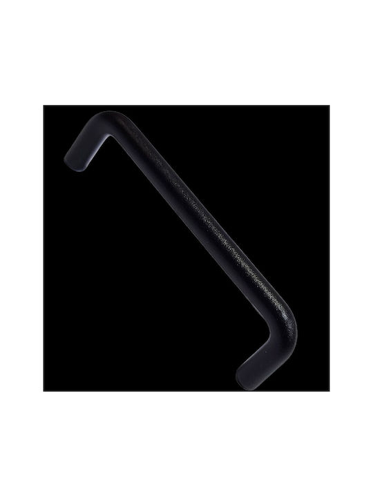 Italian Furniture Handle Eureka 11692-096-ino Black Matte Size 9.6cm