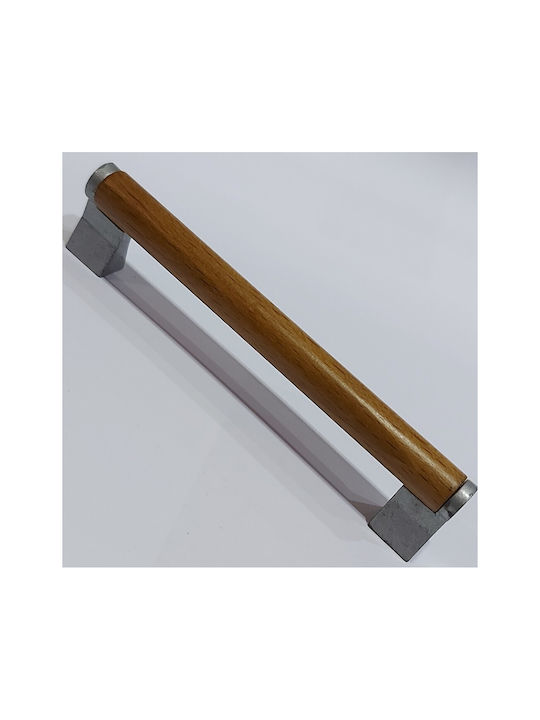 Wooden Italian Furniture Handle Eureka 11678-128-10c Size 12.8cm Zamak Wood