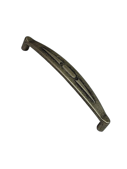 Italian Furniture Handle Eureka 9412-128-arg1 Aged Silver Size 12.8cm