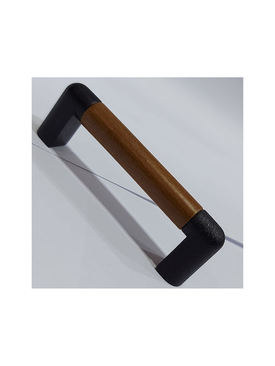 Italian Furniture Handle Eureka 11679-064-lef1 Black Matt Wood Size 6.4cm