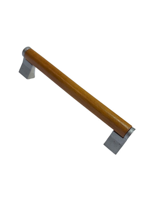 Wooden Italian Furniture Handle Eureka 11677-096-10c Size 9.6cm Zamak Wood