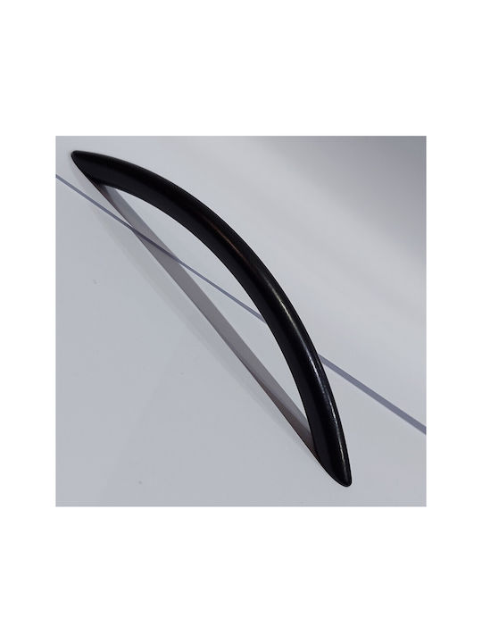 Italian Furniture Handle Eureka 11691-192-ino Black Matte Size 19.2cm