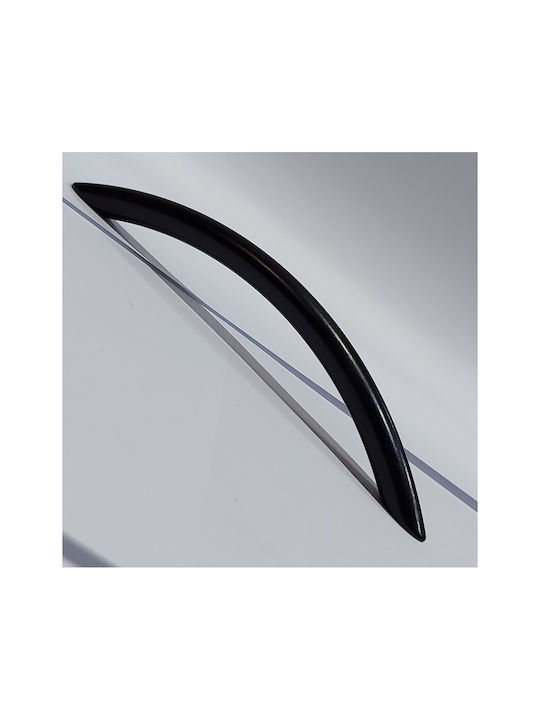 Italian Furniture Handle Eureka 11691-192-ino Black Matte Size 19.2cm