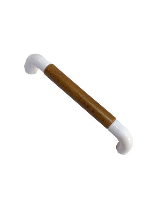 Italian Furniture Handle Eureka 11685-096-lef1 White Wooden Size 9.6cm