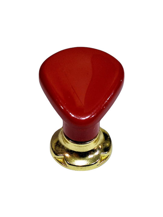 Italian Furniture Knob Acm 11422-000-ino1 Gold-Red Diameter 30